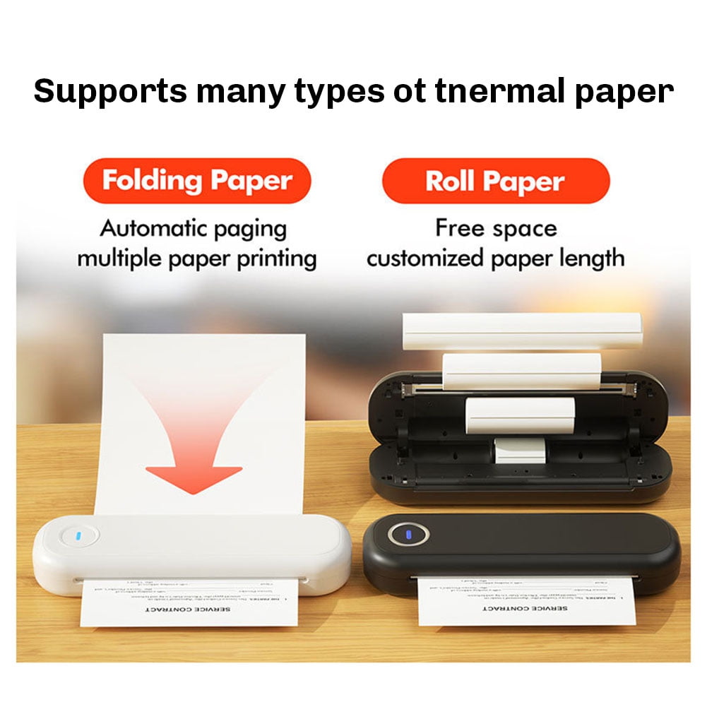 Portable A4 Thermal Printer Tattoo Inkless Printer Bluetooth for Learning Assistance Scrapbook White