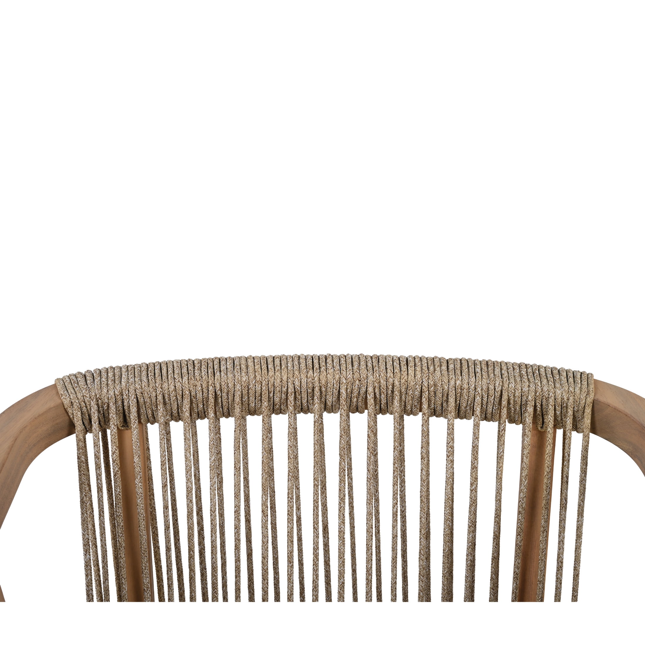 Christopher Knight Home 7-Piece Outdoor Dining Table with Rope Back Chairs and Cushion, Light Teak+Beige
