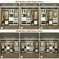 thumbnail image 3 of Homieasy 120'' Closet System with 2 Sets, 10FT Walk in Closet Organizer with 5 Drawers & 3 Hanging Rods, Reversible Wardrobe Closet with Shoe Racks & Storage Cabinet, for Bedroom, Closet, White, 3 of 8