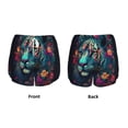 thumbnail image 3 of Hirioo Colorful Flower Tiger for Women's Double Layer Athletic Shorts High-Performance Gym Shorts with Inner Pocket, Elastic Waistband-XX-Large, 3 of 7