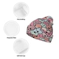 thumbnail image 3 of Lsque Cartoon Hearts Pattern Knitted Beanie, Unisex Winter Hat, Knit Hat Winter Beanies Thick Fisherman Beanies Cuffed Plain Skull Caps, 3 of 6