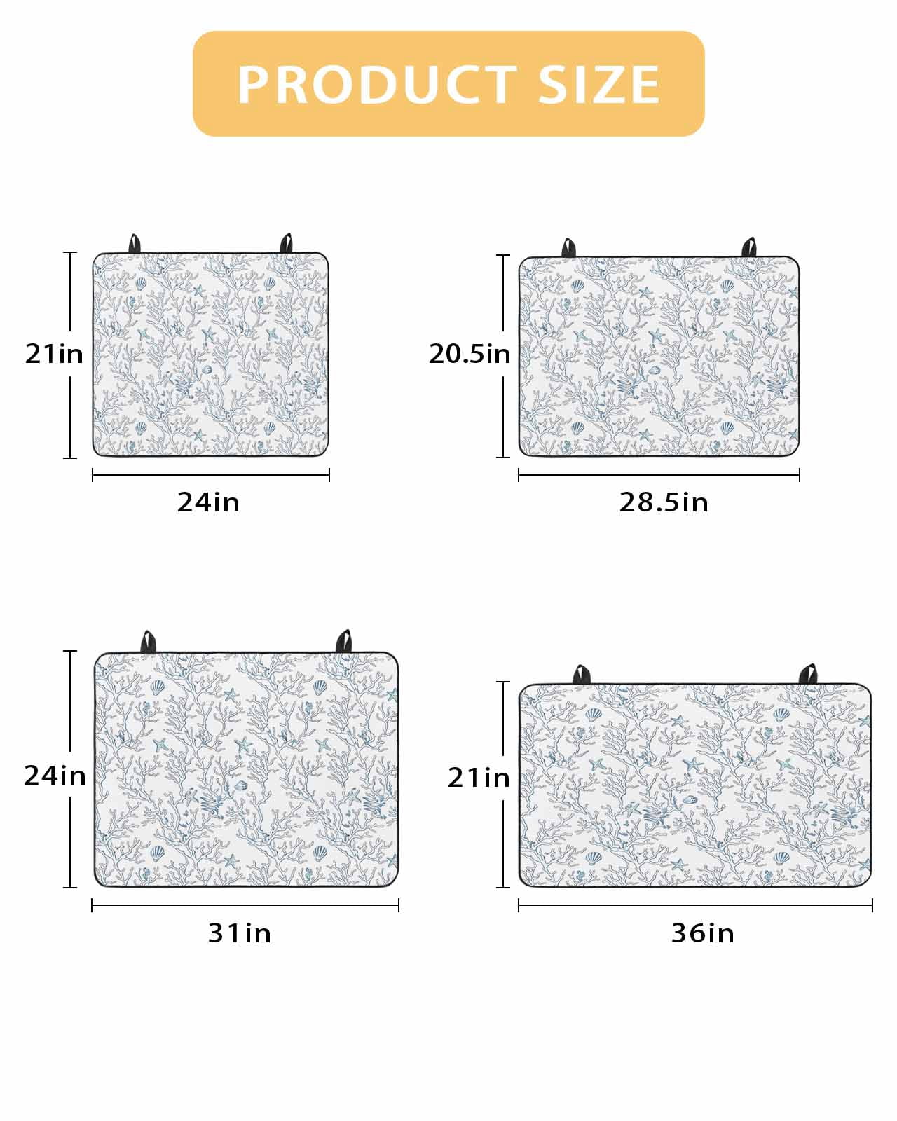 nqOlkjepod Large Induction Cooktop Protector Mat 36"x21", Blue Coral Coastal Stove Top Covers for Electric Stove, Cute Starfish Conch Ocean Decorative Stove Burner Cover Mats, Glass Top Stove Cover