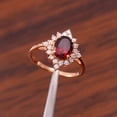 thumbnail image 4 of Garnet Ring,January Birthstone Oval Designer Band,Silver Gold Ring,Anniversary Gift For Her, 4 of 4