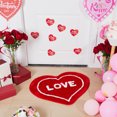 thumbnail image 3 of Valentine's Day Bath Rug Heart Shaped Rug Valentines Home Decorations Non Bath Mat Red Pink Bathroom Decor Washable Love Floor Carpet Welcome Doormat for Kitchen Living Room Home, 3 of 6