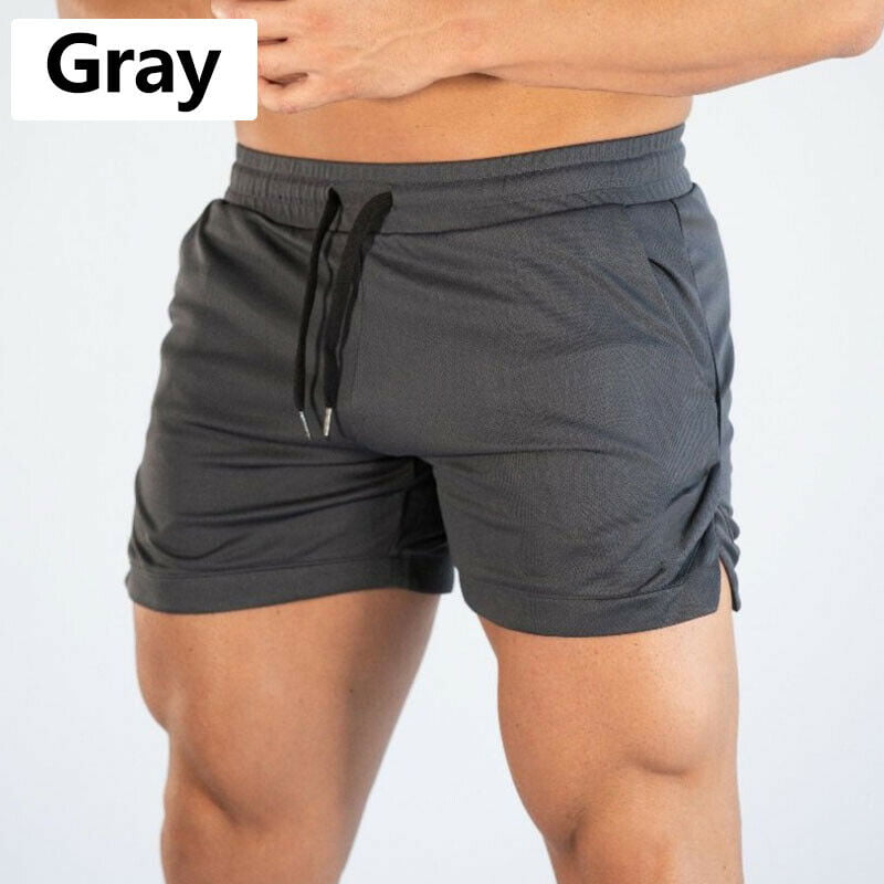 Men's Compression Pantalon Athletic Running Training Gym Shorts Avec Poche Bottoms 