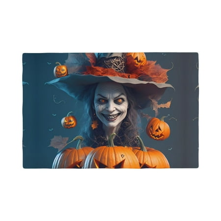 

Placemats Set of 4 / 6 Modern Style Pumpkin Witch Placemats for Dining Table Indoor/Outdoors Heat Resistant Washable Placemats 18 x 12