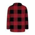 thumbnail image 5 of Xdegoge Fleece Jacket Women No Hood Plaid Flannel Shackets Winter Coat Button Down Warm Stand Collar Sweatshirts Cozy Oversized Thermal Lightweight Jackets with Pockets Outerwear, 5 of 7