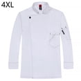 thumbnail image 2 of Chef Uniforme Poliéster Manga Larga Otoño Cocina Caliente Delantal Con Bolsillos Delanteros Catering Cómodas Bandas De Suda Para Barra De Café Blanco 4XL seitruly LF000326-12, 2 of 7