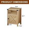 thumbnail image 6 of 4 EVER WINNER Minimalist Barn Door Side Table, Light Oak Storage End Table, Compact Accent Table for Balcony & Kids’ Room, 6 of 9