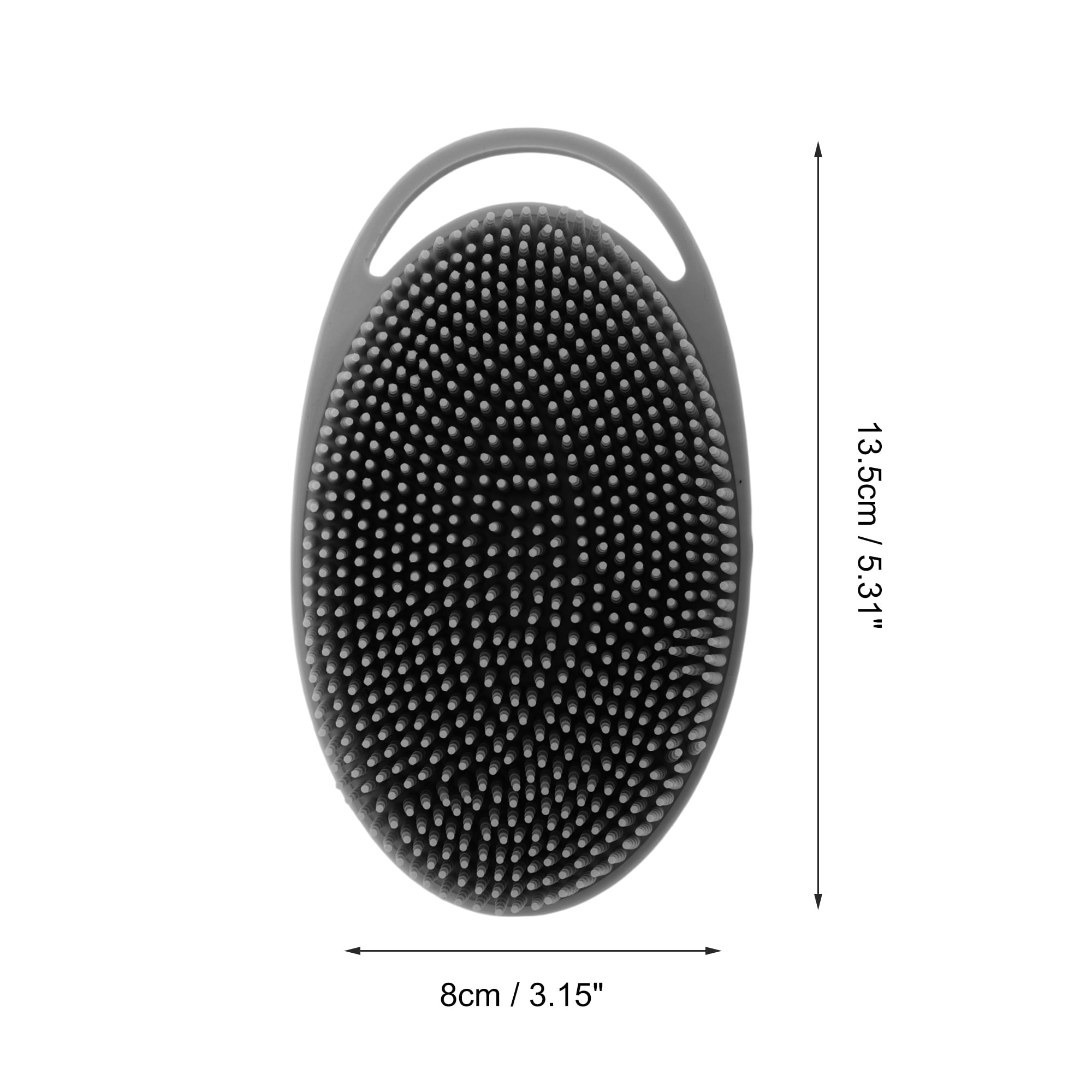 Unique Bargains Hangable Oval Bath Brush Shower Brush 1 Pc Gray