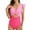 Pink, variant on WREESH Womens One Piece Swimsuits Fashion Ruffle Conservative Swimsuit Chest Hollow Solid Color Backless Swimsuit Sleeveless Bathing Suits Black