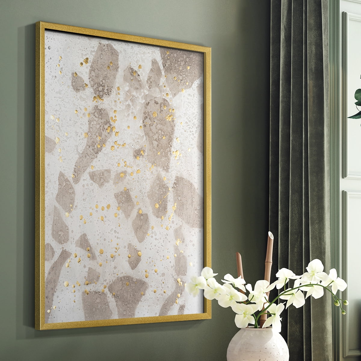 Chordata II Framed Print in Gold Solid Wood Framed Print No Nail Hanging