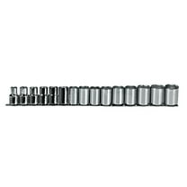 Proto 1/2"Drive Metric Chrome Socket Set, Number of Pieces: 15 Chrome  J54205