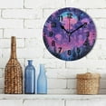 thumbnail image 3 of Yayeee 10" Wall Clock Battery Operated Quartz Round Silent Non-Ticking Home Decor, Neon Jellyfish, 3 of 6