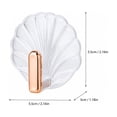 thumbnail image 3 of Adhesive Wall Hooks Shell Shaped No Drill Utility Hanger Clear Plastic with Rose Gold Metal Hook Waterproof Towel Key Holder for Bathroom 1 Pack 2.1in Clear, 3 of 5