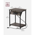 thumbnail image 2 of End Table with Charging Station, Set of 2, Small Side Tables for Living Room, Bedroom, Nightstand with Outlets and USB Ports, Bedside Table with Storage Shelf, Chestnut Brown and Black, 2 of 5