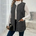 thumbnail image 4 of UAMVSH Womens Fleece Vest Textured Open Front Cardigan Cozy Warm Fuzzy Sleeveless Long Jacket with Pockets Fashion Clothes, 4 of 7