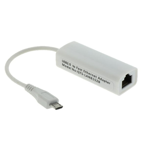 Micro USB 2.0 To Network Lan Adapter Card For Windows Tablet - White