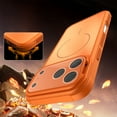 thumbnail image 5 of Case for iPhone 16 Pro with Camera Lens Protector, Compatible with MagSafe, with Camera Cover Kickstand, Skin Friendly Anti-Slip Grip Matte Drop Protective TPU+PC Slim Phone Cover, Orange, 5 of 7