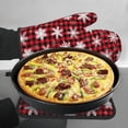 thumbnail image 7 of Gaeub Snowflakes On A Buffalo Plaid Christmas Print Oven Mitts and Pot Holders Sets of 2,Heat Resistant Pad,Cooking Gloves, for Baking BBQ Home Decor, 7 of 7
