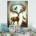 thumbnail image 2 of Designart Deer With Blooming Antlers IV Canvas Wall Art, 2 of 5