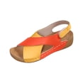 thumbnail image 2 of YOUYEDIAN Orthopedic Casual Sandals for Women Arch Support Flat Wedge Sandals Breathable Non Slip Slip on Hiking Shoes Beach 2026 Orthopedic Shoes (Orange), 2 of 9