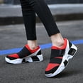 thumbnail image 5 of LASUDRAA Womens Slip On Walking Shoes Breathable Mesh Air Cushion Platform Sneakers with Hook and Loop Strap Non Slip Comfortable Casual Footwear, 5 of 7