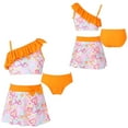 thumbnail image 3 of DPOIS Kids Girls Swimsuit Printed Tank Tops with Skater Skirt and Bikini Briefs, 3 of 4