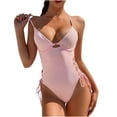 thumbnail image 2 of QLEICOM Women's Swimsuits High Waisted Tummy Control Swimwear Multi Color Solid Color High Waist Conjoined Body Swimsuit Bikini Women Bikinis Swimming Suits Cover Ups Bathing Suits Pink L, 2 of 6