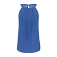 thumbnail image 3 of ZyeKqe Tank Tops for Women Casual Sleeveless Cami Shirts Solid Color Going out Tops Pleated Blouses, 3 of 4