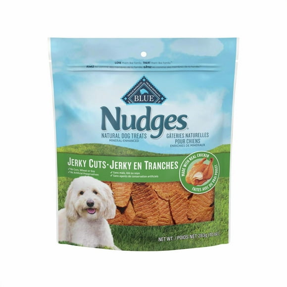 Blue Buffalo Nudges Jerky Cuts Gâteries Naturelles pour Chiens, Poulet.