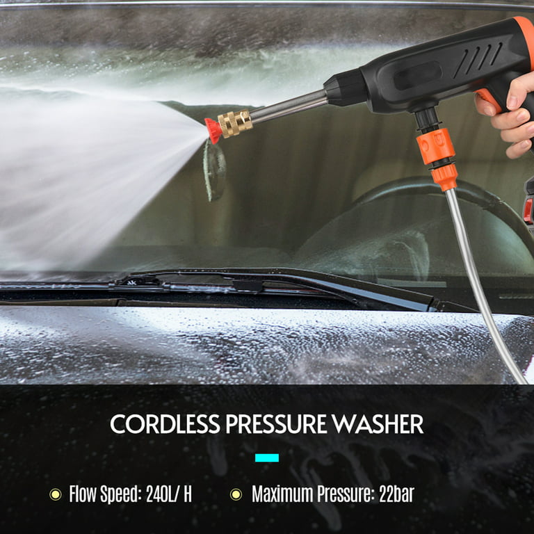 Cordless Pressure Washer 21V 22bar Portable Power Washer Cleaner Battery  Powered High Pressure Car Washer Cleaner for Washing Cars Cleaning Floors