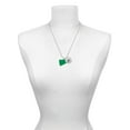 thumbnail image 3 of Delight Jewelry Acrylic 1.25" Green Megaphone Silvertone Script Initial Disc - D - Charm Necklace, 20"+3", 3 of 4