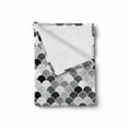 thumbnail image 2 of Fish Soft Flannel Fleece Throw Blanket, Squama Design with Aquatic Inspirations Animal Skin Scales Pattern Monochrome, Cozy Plush for Indoor and Outdoor Use, 70" x 90", Black Grey White, by Ambesonne, 2 of 6