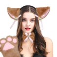 thumbnail image 4 of Juego de 5 piezas de disfraz de gato: orejas de gato y collar de cola, guantes de 2 patas para accesorios de disfraces de Halloween, 4 of 5