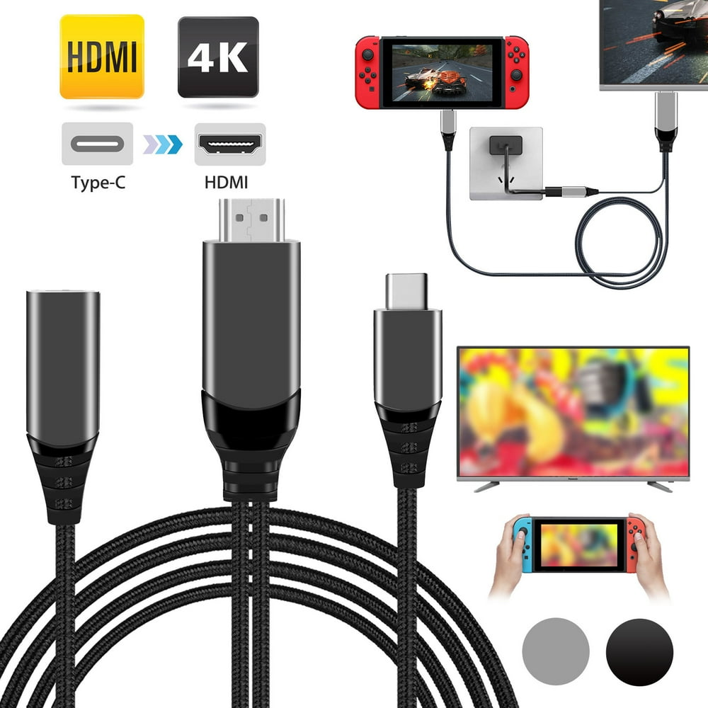 USB C to HDMI Cable fits for Nintendo Switch, 6.6ft 4K30Hz TypeC HDMI