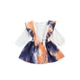 thumbnail image 2 of Seyurigaoka Toddler Girls Outfits Sets White Long Sleeve Blouse Tie Dye Suspender Skirt 2 Pcs Clothes, 2 of 6