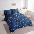 thumbnail image 3 of Manfei Stars Moon Planet Twin Bedding Sets 7-Piece,Space Starry Bedding Comforter Set,Dreamy Blue Sheet Sets For Teens,Breathable Home Decor Reversible, 3 of 8