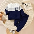 thumbnail image 2 of NAFUU Baby Boy Fall Winter Clothes Knit Striped Long Sleeve Sweater And Pants Two Piece Set Boys Outfits Sets Comfortable Casual Wear Cute Boys Clothes 18-24 Months, 2 of 8