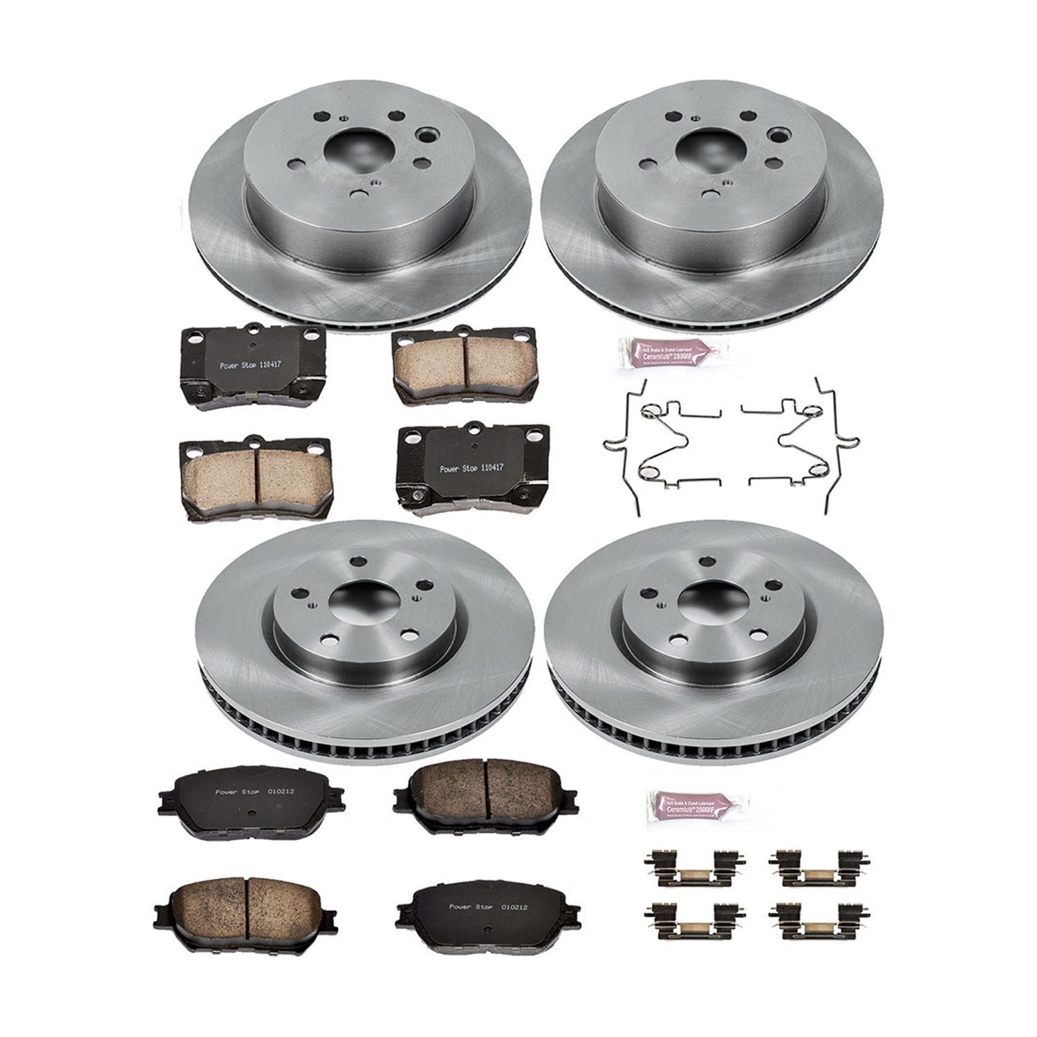 Power Stop Front and Rear Stock Replacement Brake Pad and Rotor Kit KOE4072