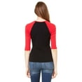 thumbnail image 3 of Women's Baby Rib 3/4 Sleeve Contrast Raglan T-Shirt, 3 of 3