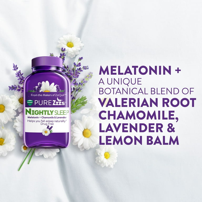 Vicks Pure Zzzs Melatonin Sleep Aid Tablets, 1 mg Tablet, 60