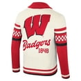thumbnail image 3 of Unisex Colosseum Cream Wisconsin Badgers Wild Collective Button-Up Jacquard Sweater, 3 of 3