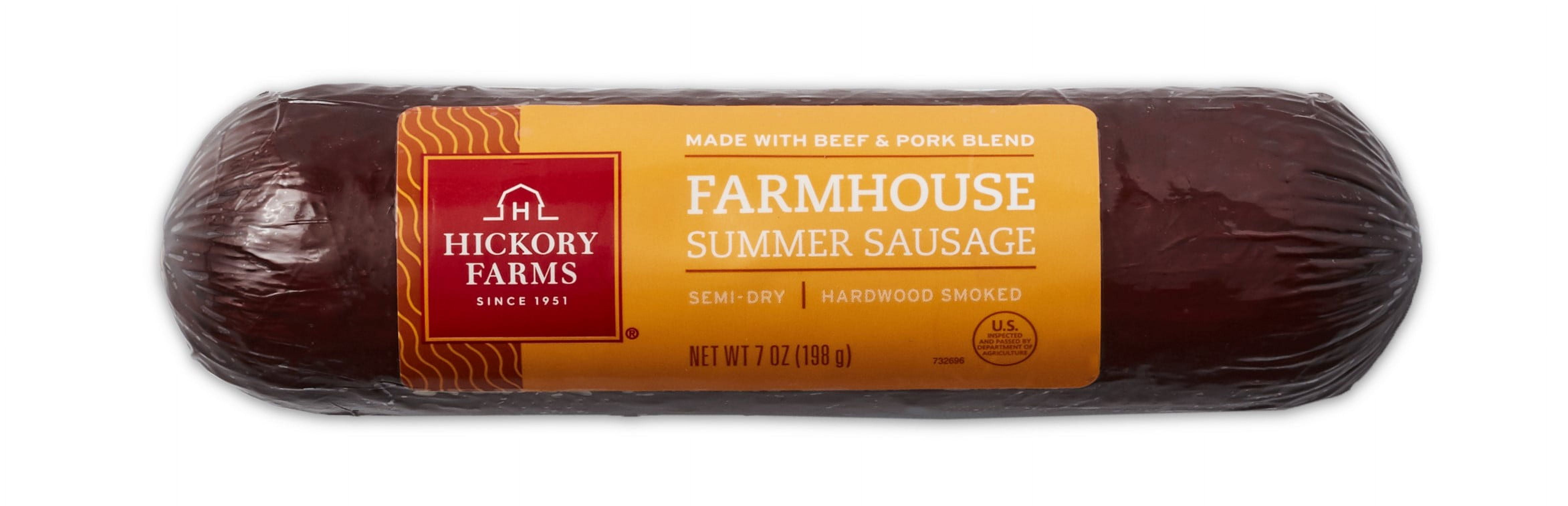 Hickory Farms Summer Sausage Semi-Dry Hardwood Smoked Farmhouse