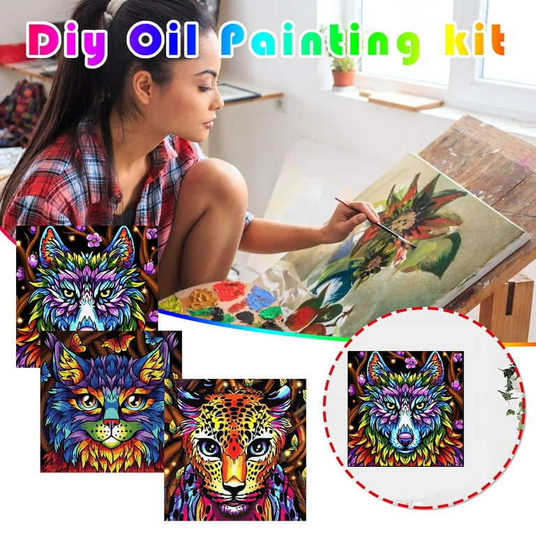 Wovilon Diamond Painting Kits For Adults, Kids Diy Oil Painting 16 X 16  Inch With Brushes And Pigment (Without Frame) 