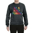 thumbnail image 2 of Wild Bobby, Be A Kind Human Positive Inspirational Slogan Inspirational/Christian Unisex Crewneck Graphic Sweatshirt, Heather Black, Small, 2 of 6