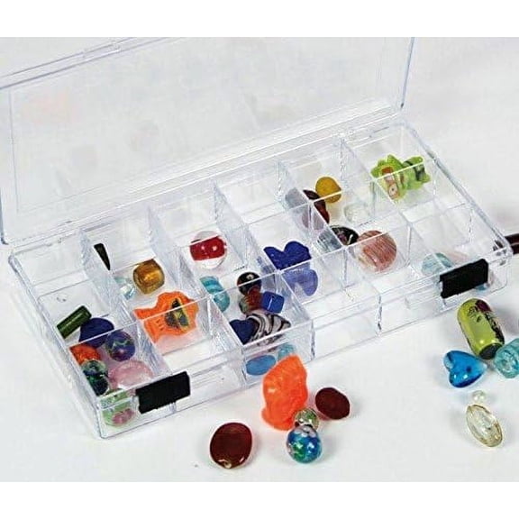 Rock Collection Box with 18 Compartments & 2 Sliding Latches