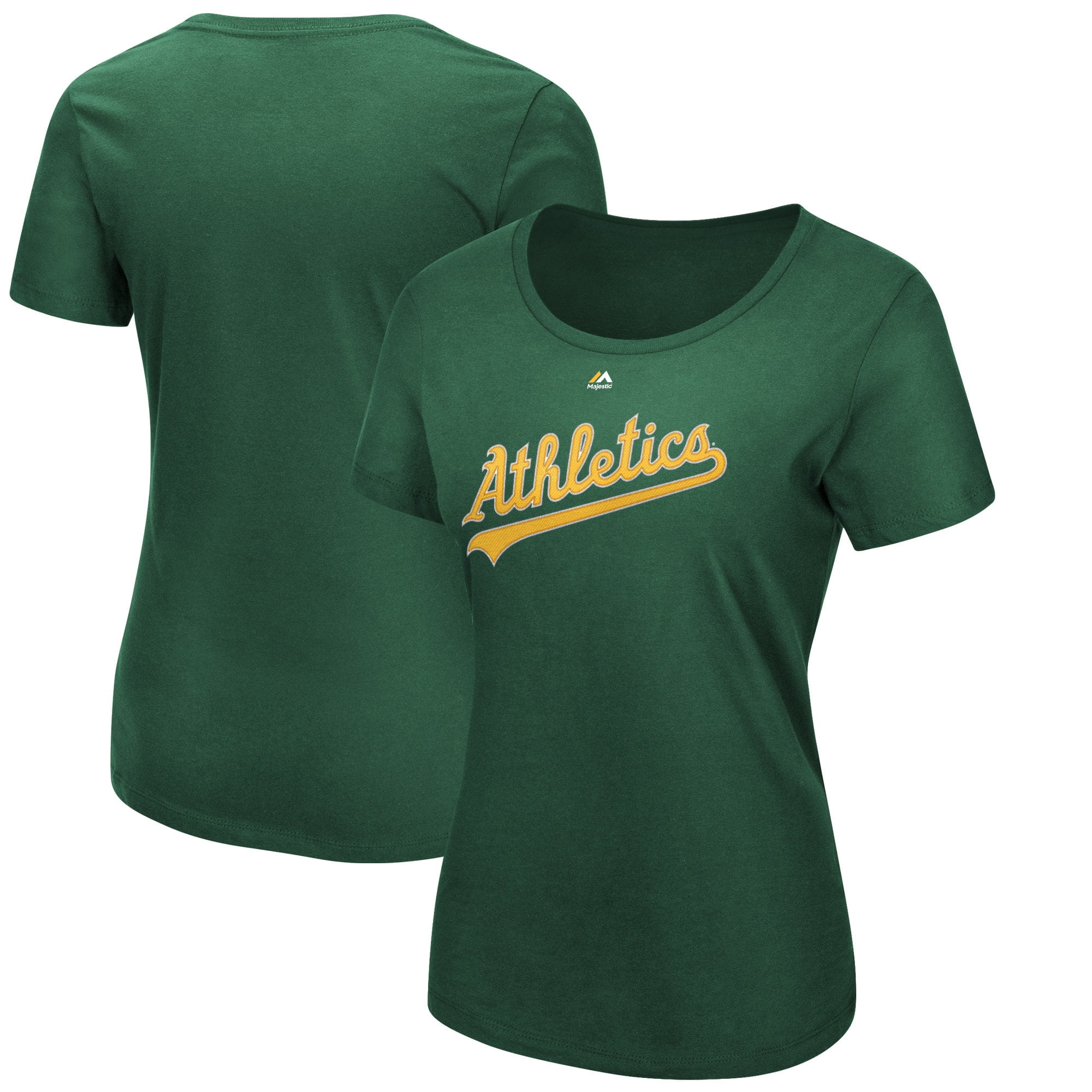 Oakland Athletics Majestic Women's Official Wordmark T-Shirt - Green ...