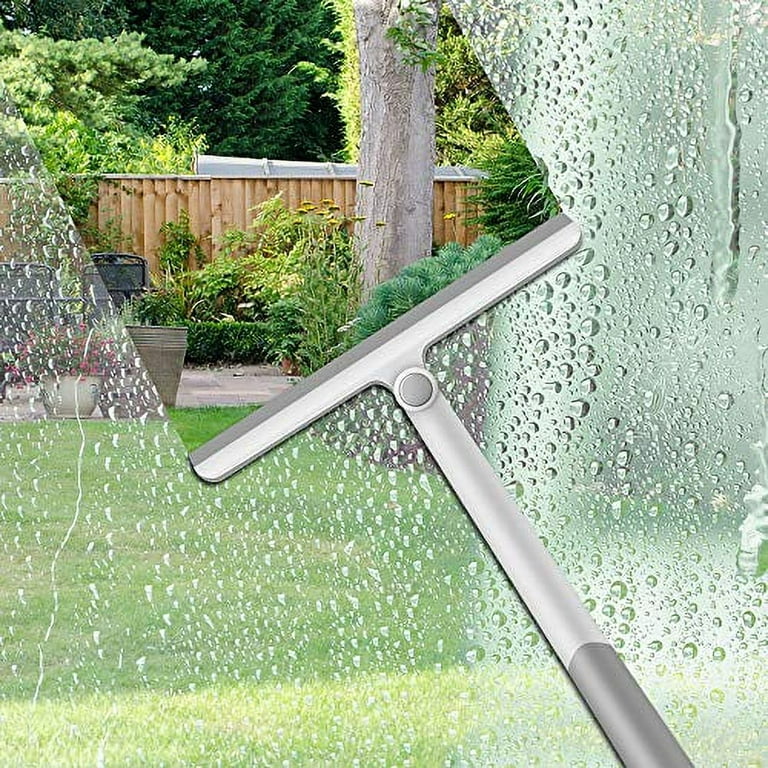 All-Purpose Shower Squeegee for Shower Glass Doors, Window Cleaning, 10”,  Silver 