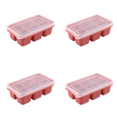 thumbnail image 1 of Molde Hielo Cuadrado Silicona Con Tapa Accesorio Bandeja DIY () Rosa, 1 of 8
